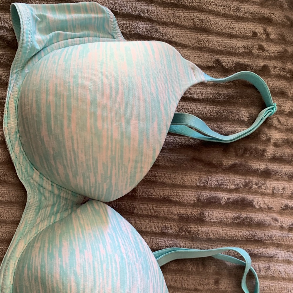 Light blue bra from pink